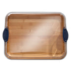 Charcuterie Board with Clear Locking Lid, 11x14-Inch Dual-Function Serving Platter, Select Compartments
