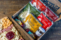 Charcuterie Food Gift Basket with Wisconsin Cheese Curds, Summer Sausage and Cherry Lavender Jam for Easy Entertaining