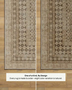 Checkered Black Washable Rug