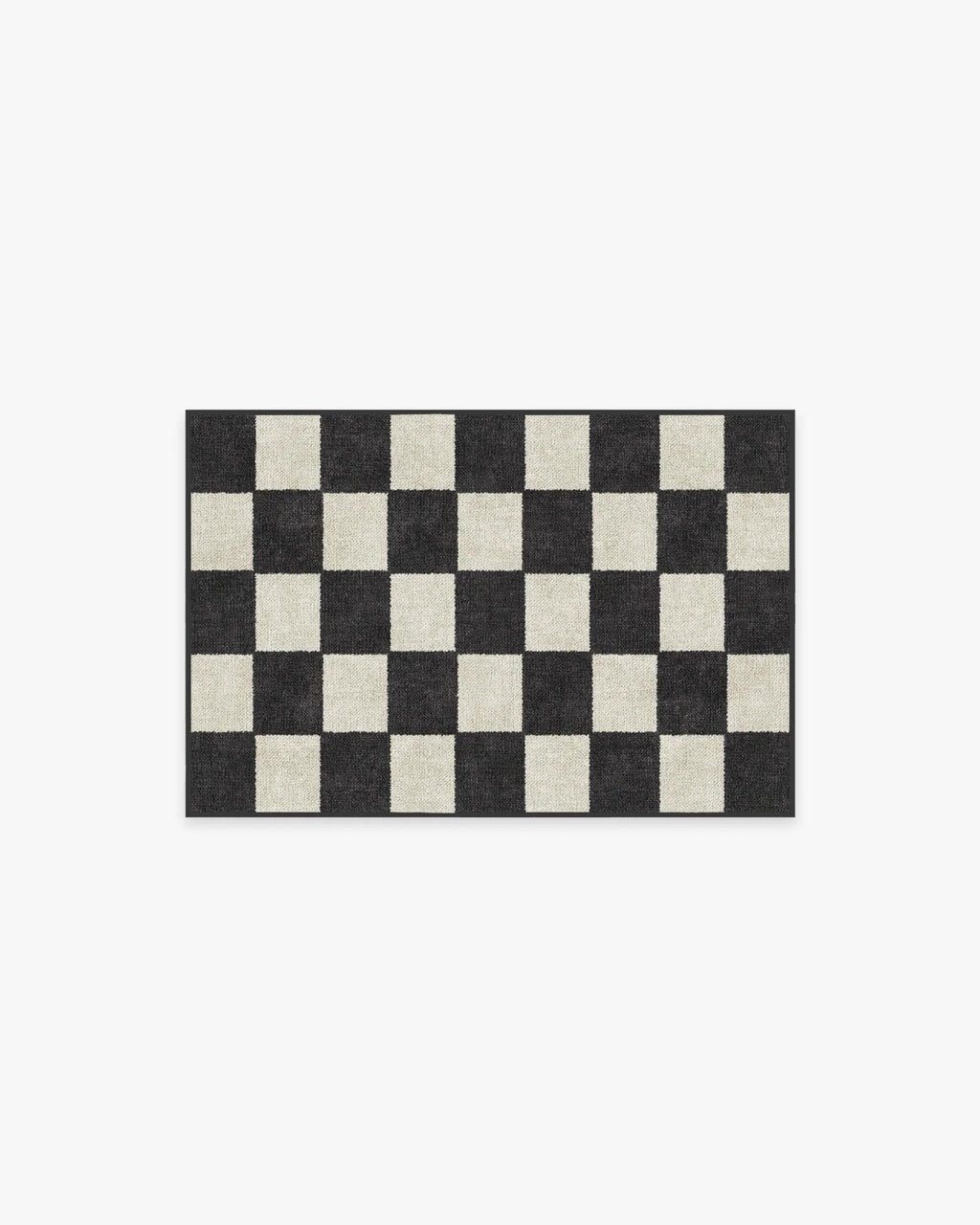Checkered Black Washable Rug