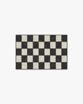Checkered Black Washable Rug