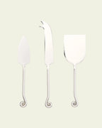 Cheese Knife Set with Three 18/10 Stainless Steel Blades, Spiral Handles, Keepsake Box and Optional Engraving