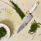 Chef's Knife in Enoki White with Three-Layer Japanese Steel for Everyday Kitchen Prep · Enoki White color