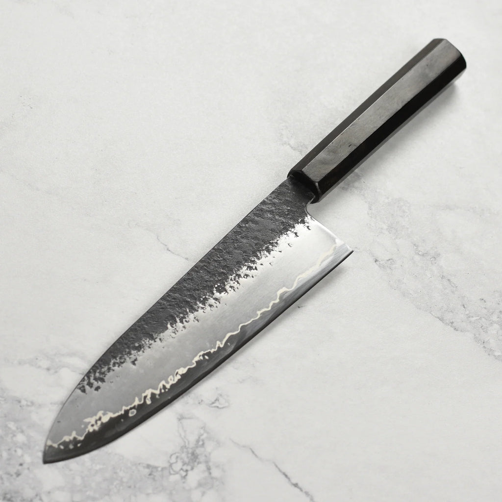 Chef's Knife with an 8.25-Inch Hand-Forged BG42 Stainless Steel Blade and Octagonal Ebony Handle