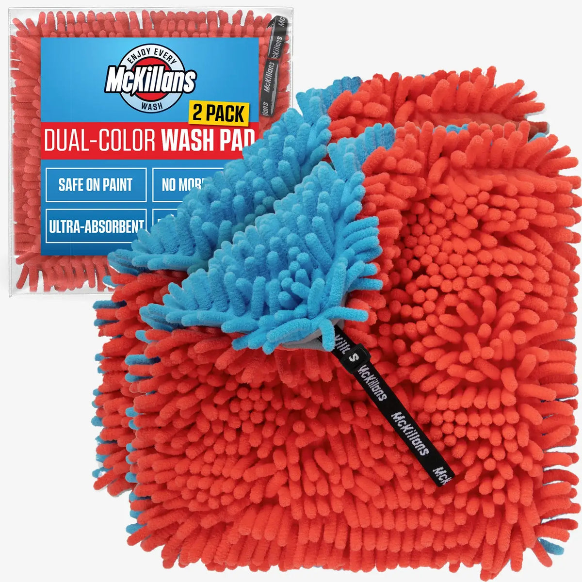 Chenille Car Wash Pads in a Two-Pack