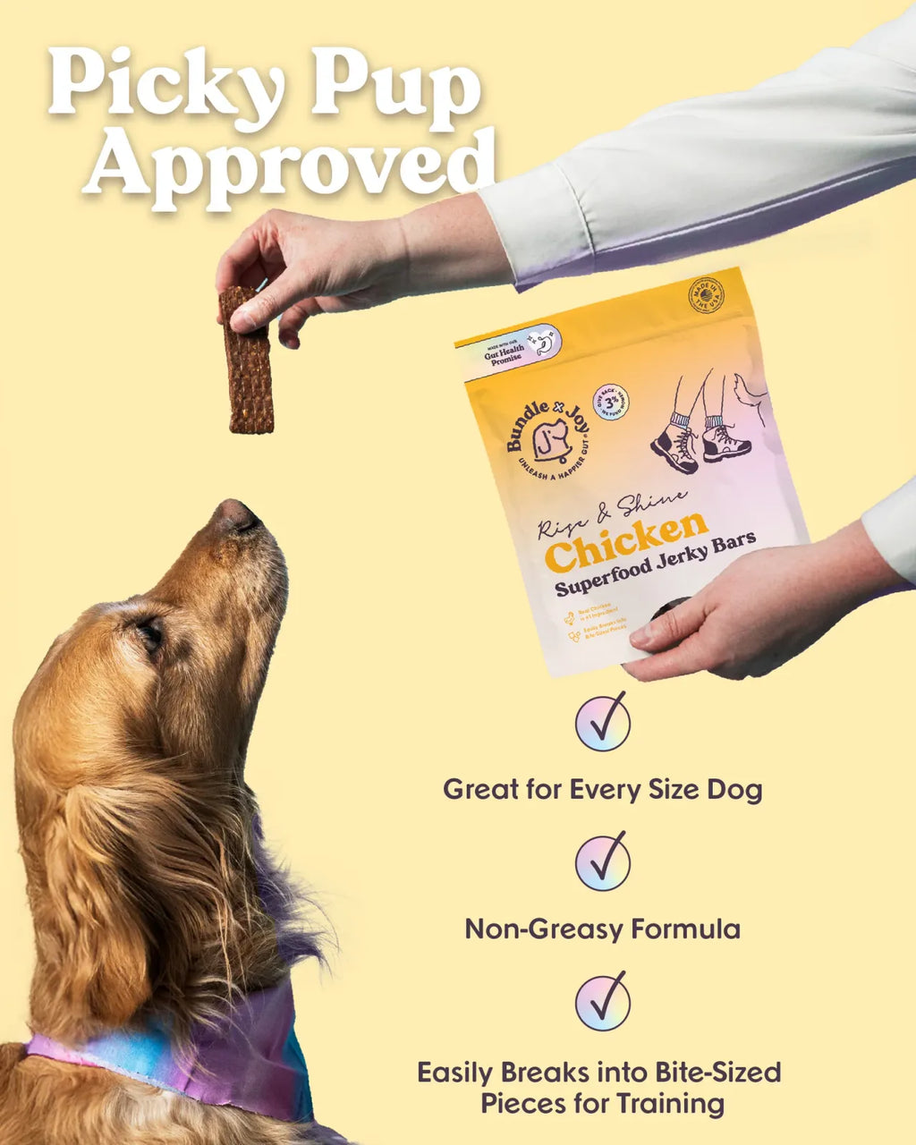 Chicken Jerky Dog Treats in Soft, Breakable Bars for Training Rewards and Snuffle Mat Enrichment
