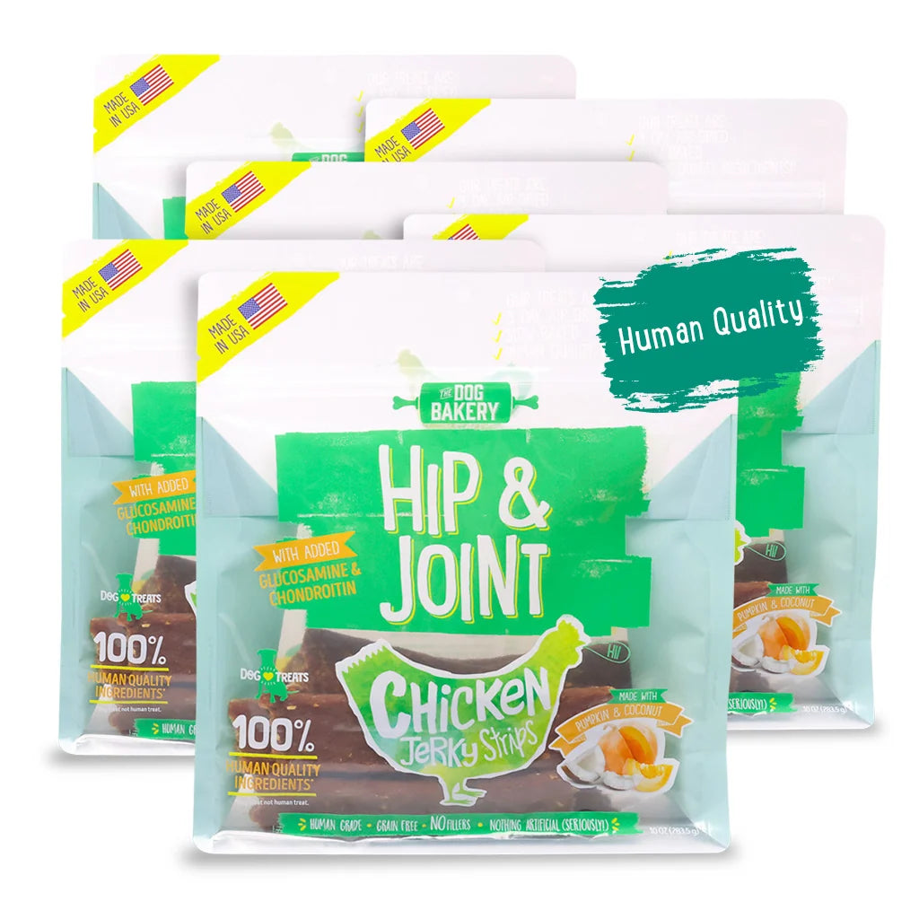 Chicken Jerky Strips Dog Treats, 10 oz — Slow-Baked Chewy Recipe with Glucosamine and Chondroitin