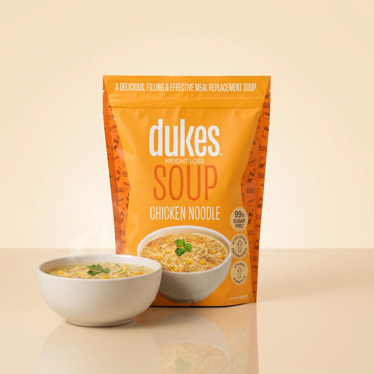 Chicken Noodle Meal Replacement Soup with Protein, Fibre, Vitamins and Minerals for a Warm, Filling Meal