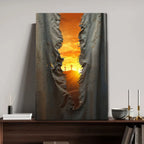 Christian Canvas Wall Art Depicting the Torn Veil and Three
