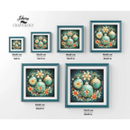 Christmas Diamond Painting Kit with Flower Ball Design, Full Drill Canvas, Square or Round Diamonds and Optional Frame