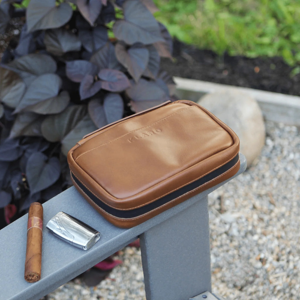 Cigar Travel Case in Full-Grain Italian Leather