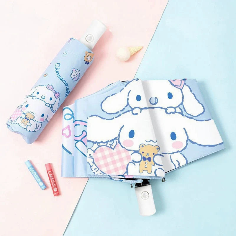Cinnamoroll Rain Umbrella with Five-Layer Fabric, UV Protection and Wind-Resistant Eight-Part Frame