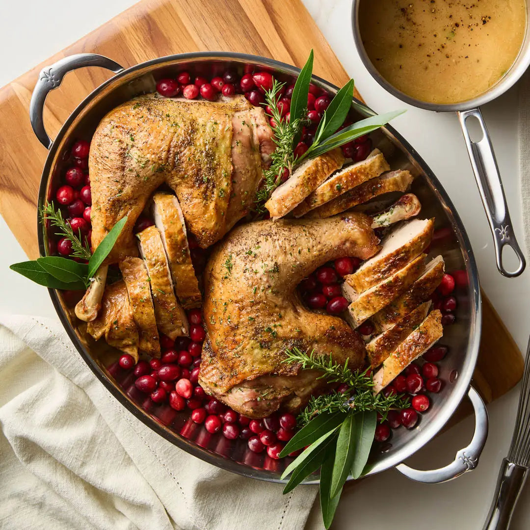 Clad Oval Roasting Pan with Optional Oval Rack, 17.5 x 14 Inch, 5.5 Quart Stainless Steel Bakeware