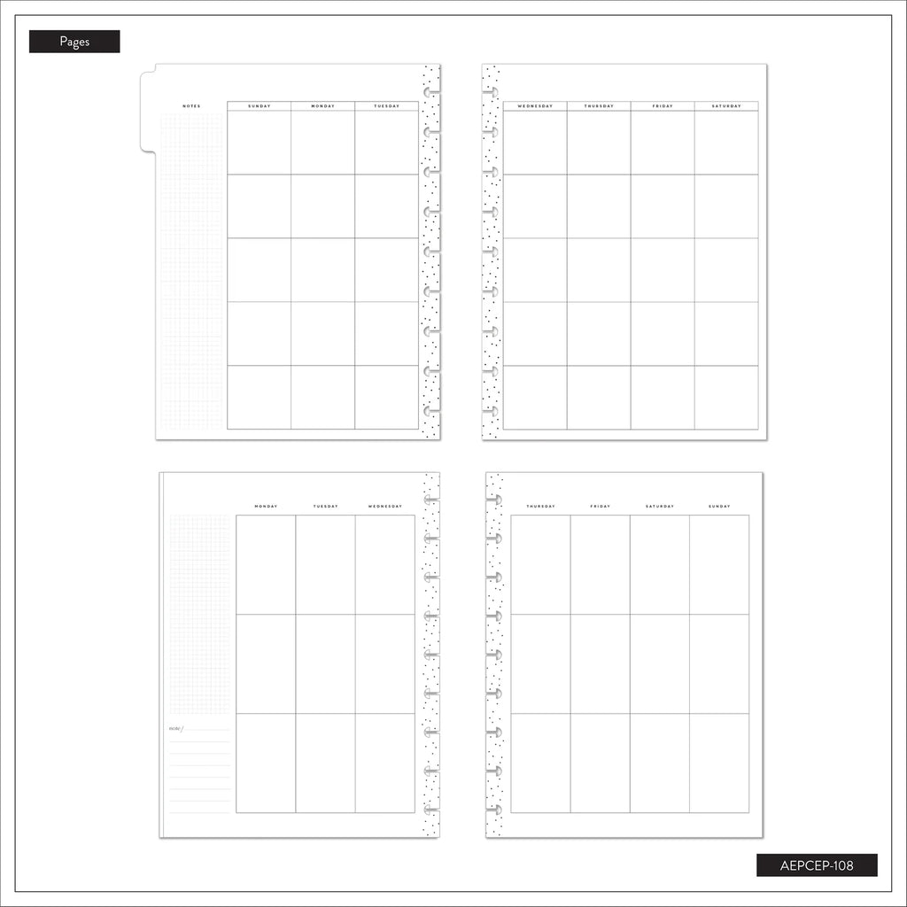 Classic Vertical Planner Extension Pack with Undated Calendar Pages and Nature-Inspired Floral Dividers
