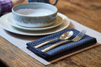 Cloth Napkins in Stone Grey, a Six-Piece Waffle Weave Dinner Set