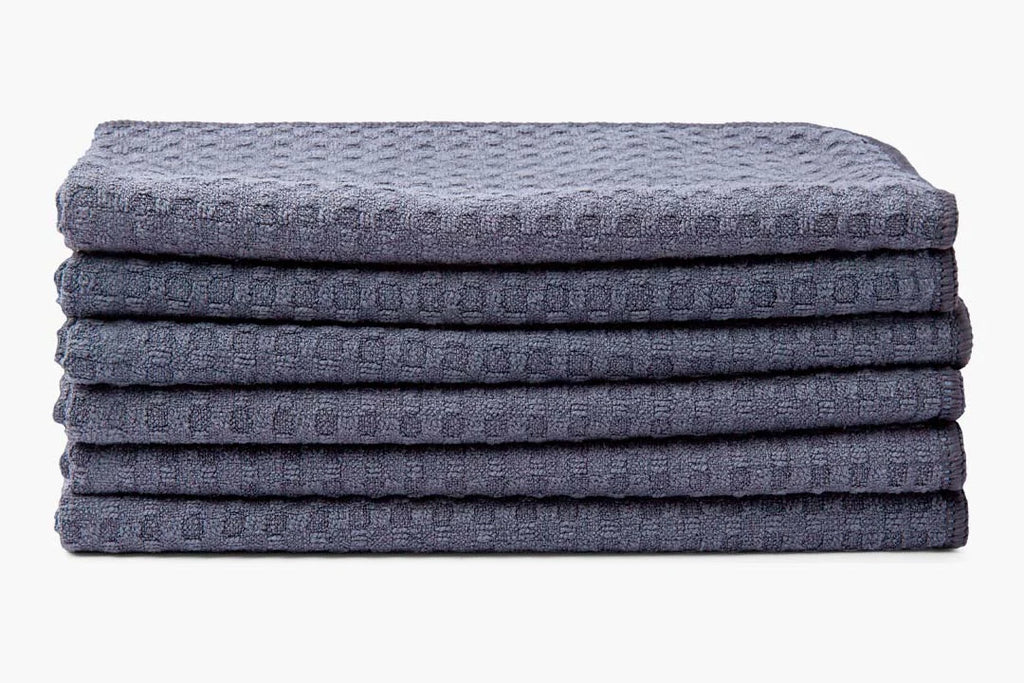 Cloth Napkins in Stone Grey, a Six-Piece Waffle Weave Dinner Set