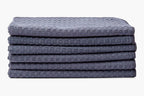 Cloth Napkins in Stone Grey, a Six-Piece Waffle Weave Dinner Set