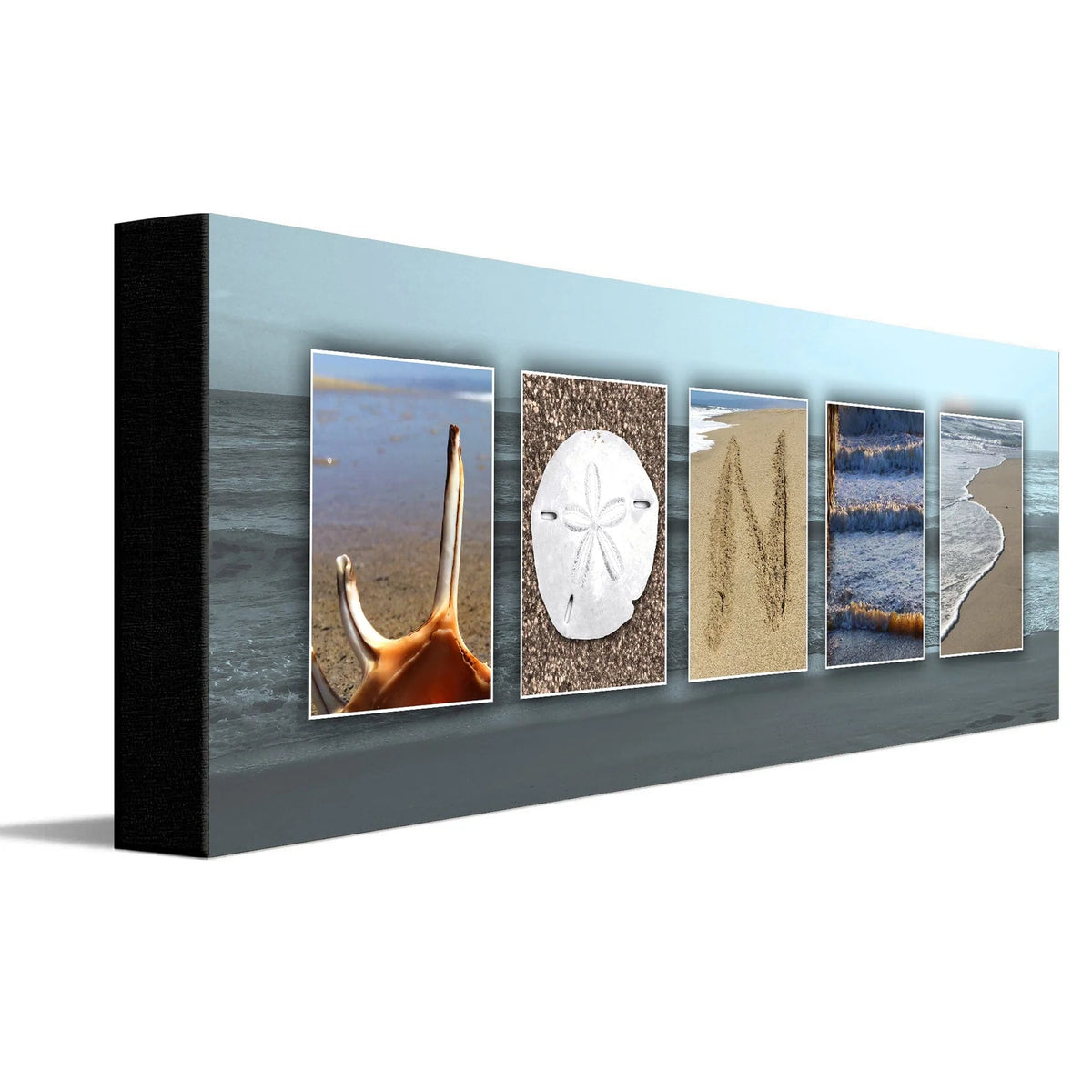 Coastal Name Art Canvas Print, 6"x18" Stretched Canvas