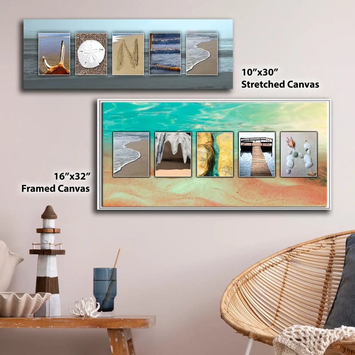 Coastal Name Art Canvas Print