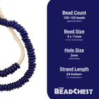 Cobalt Blue Rondelle Recycled Glass Beads