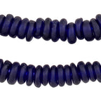 Cobalt Blue Rondelle Recycled Glass Beads