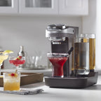 Cocktail Maker with Compact Two-Bottle Display, LCD Strength Dial and Removable Water Tank for Home Bartending
