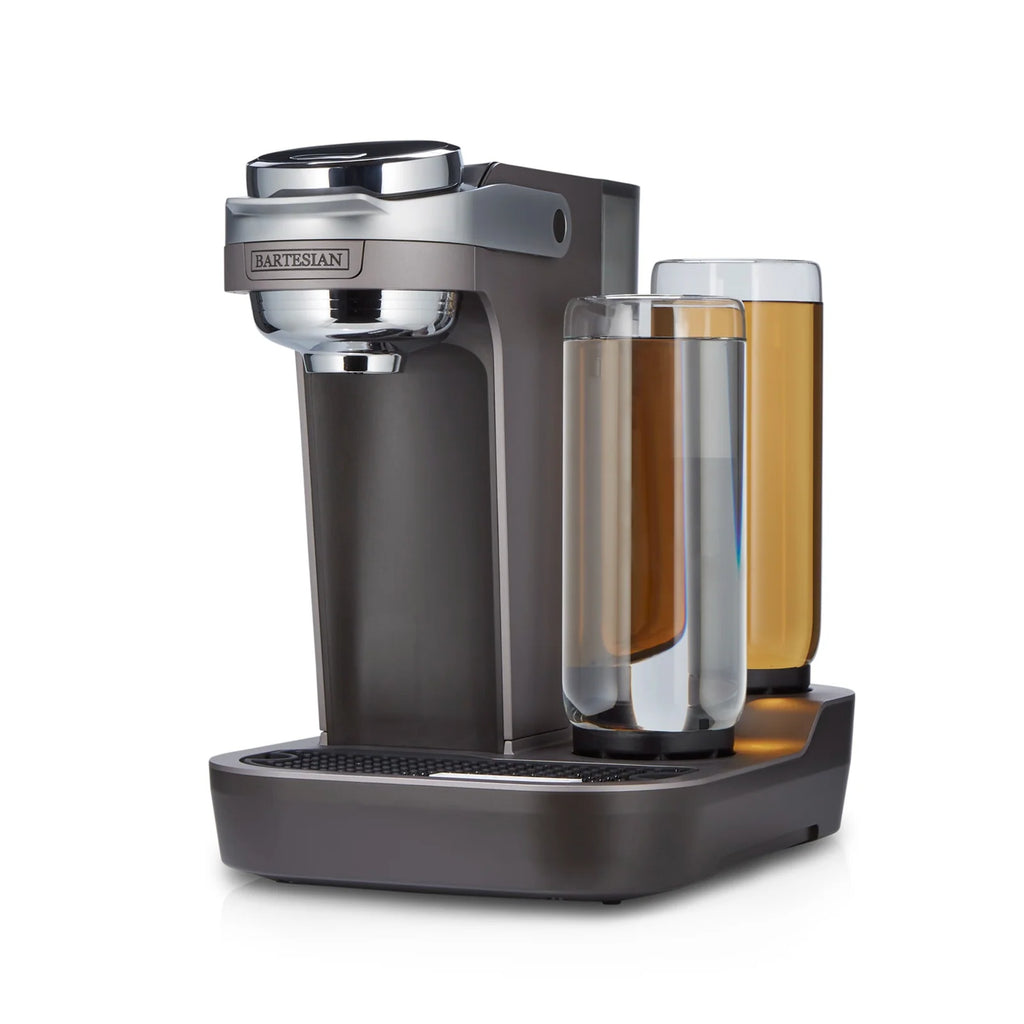 Cocktail Maker with Compact Two-Bottle Display, LCD Strength Dial and Removable Water Tank for Home Bartending