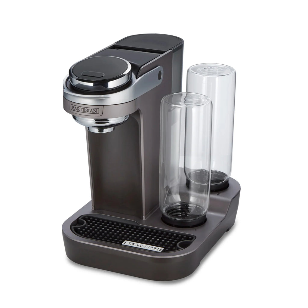 Cocktail Maker with Compact Two-Bottle Display, LCD Strength Dial and Removable Water Tank for Home Bartending