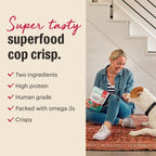 Cod Crisps Blueberry Dog Treats, Two-Ingredient Crunchy Rewards for Medium to Large Dogs, 3 oz
