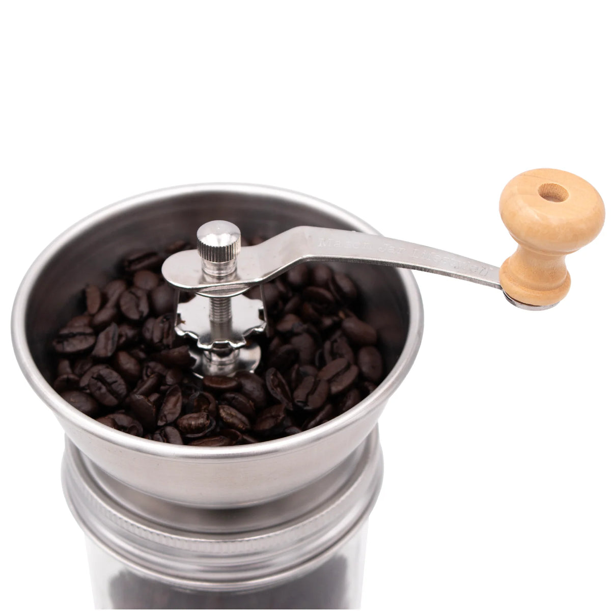 Coffee and Spice Grinder Lid for Mason Jars with Adjustable Ceramic Grinding for Camping and Cabin Use
