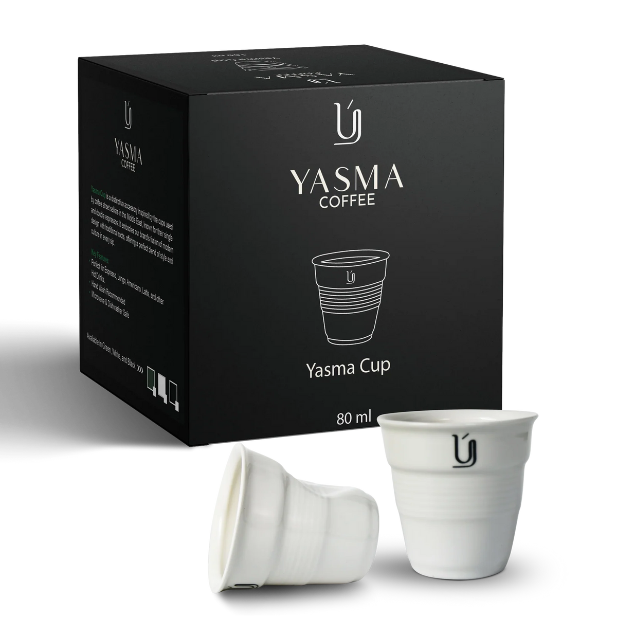 Coffee Cup Inspired by Middle Eastern Street Coffee Traditions in, White-80mL