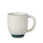 Coffee Mug Set of 4 in Beige Banded Stoneware
