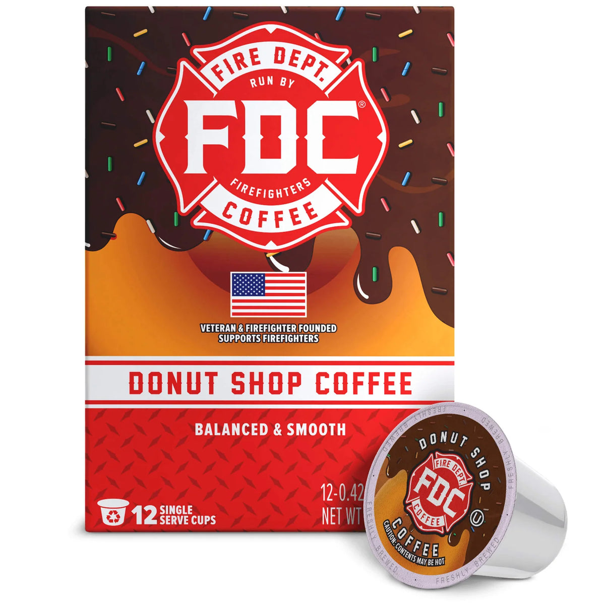Coffee Pods, Medium Roast Donut Shop Blend in 12 or 24 Count, 12 Count-Coffee Pods