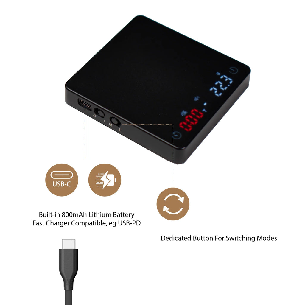 Coffee Scale with Timer, 0.1 g Precision, 3 lb Capacity, Espresso and Pour-Over Brewing Modes