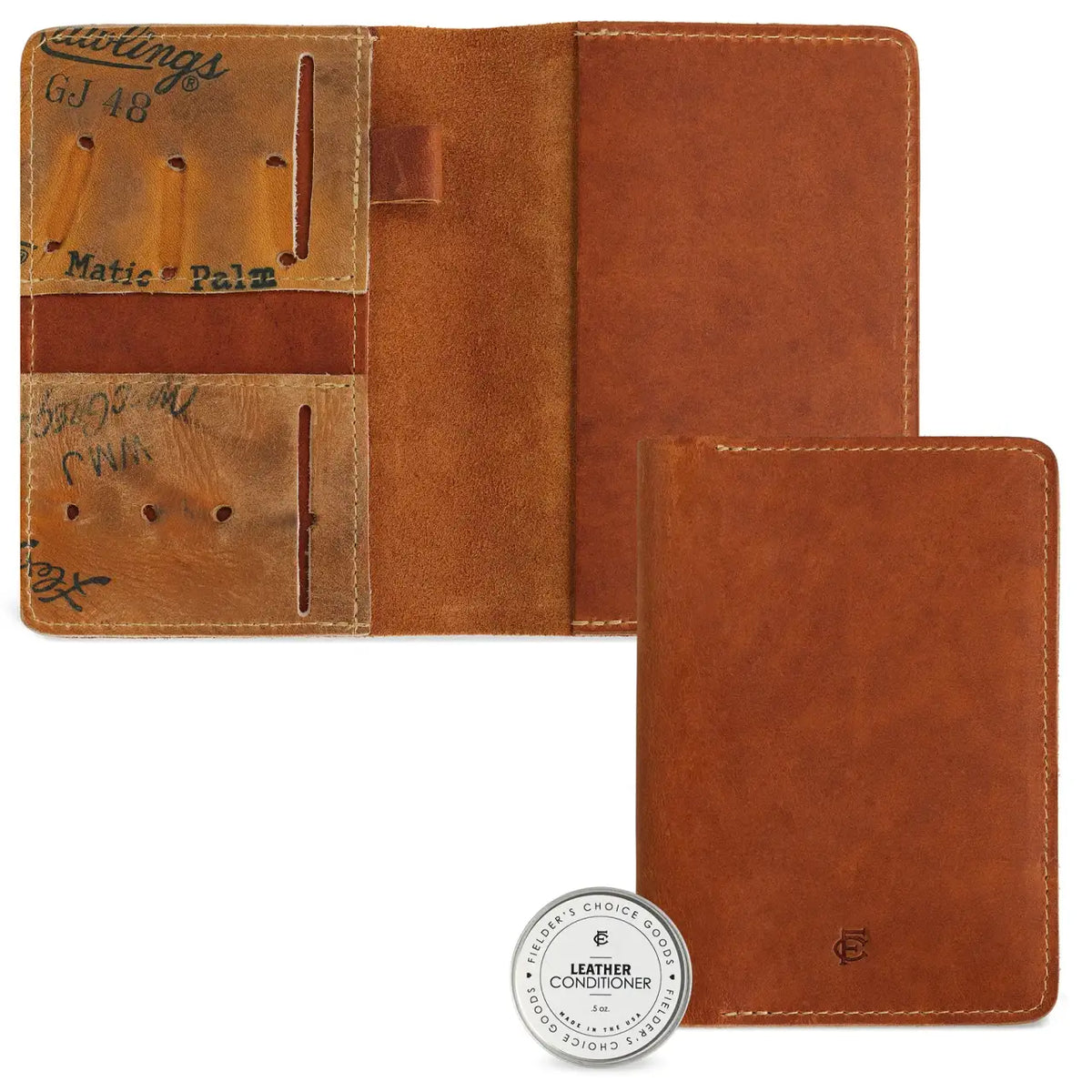 Cognac Full-Grain Leather Journal Cover