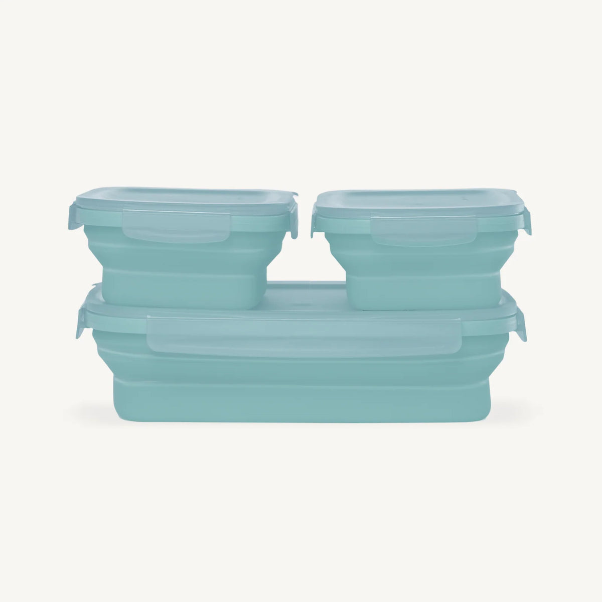 Collapsible Food Storage Containers, Ice Blue-3pc: 2 (16oz) + 1 (32oz)