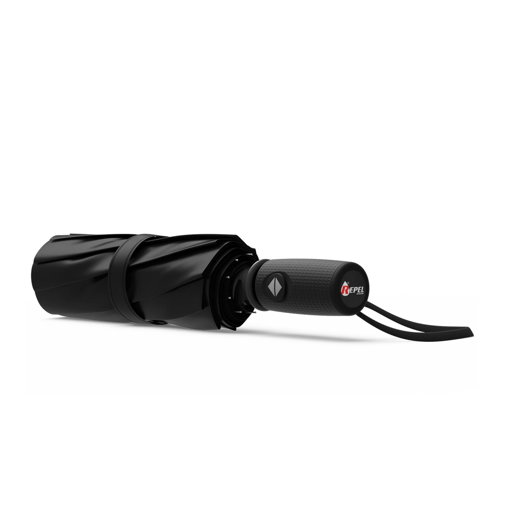 Compact Black Travel Umbrella