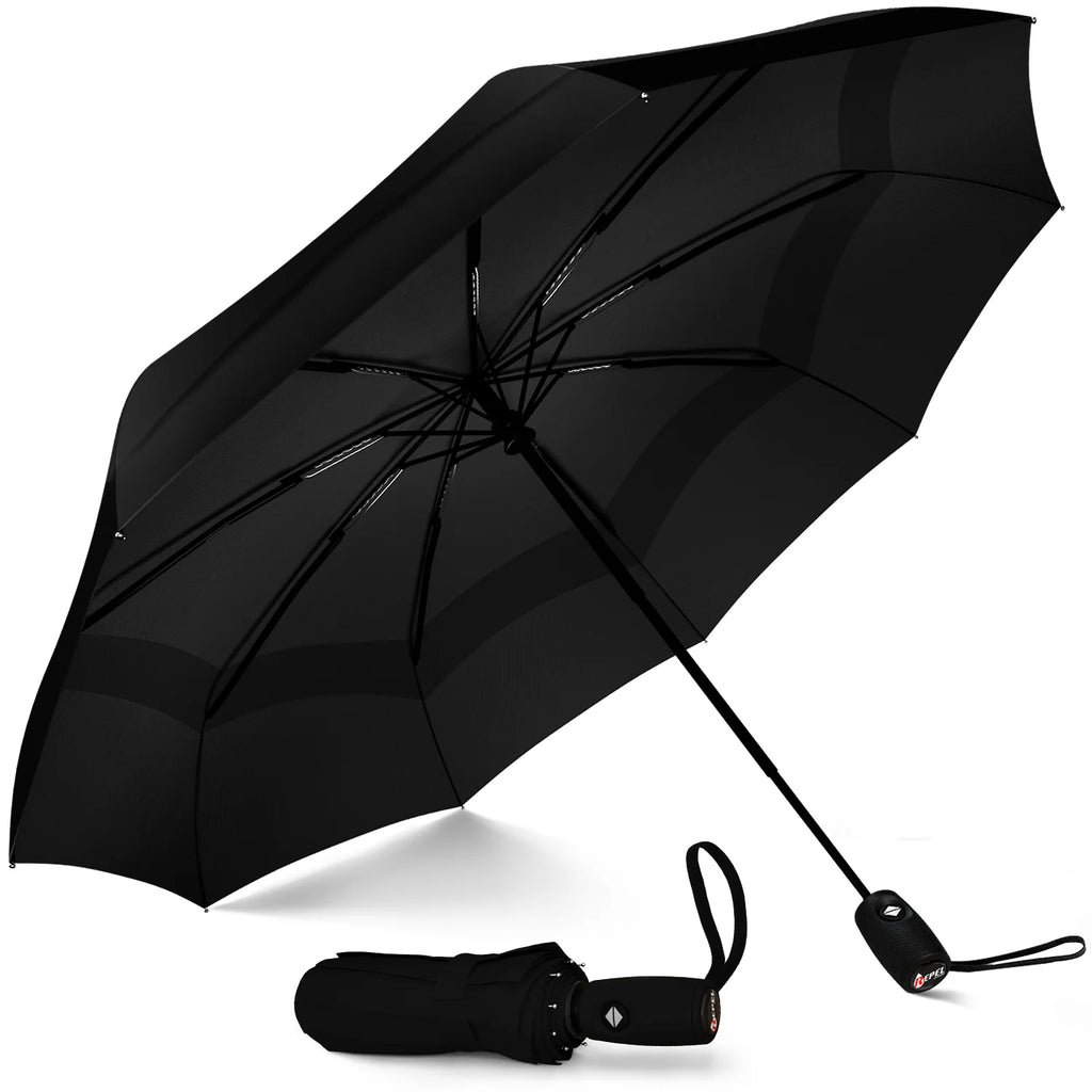 Compact Black Travel Umbrella
