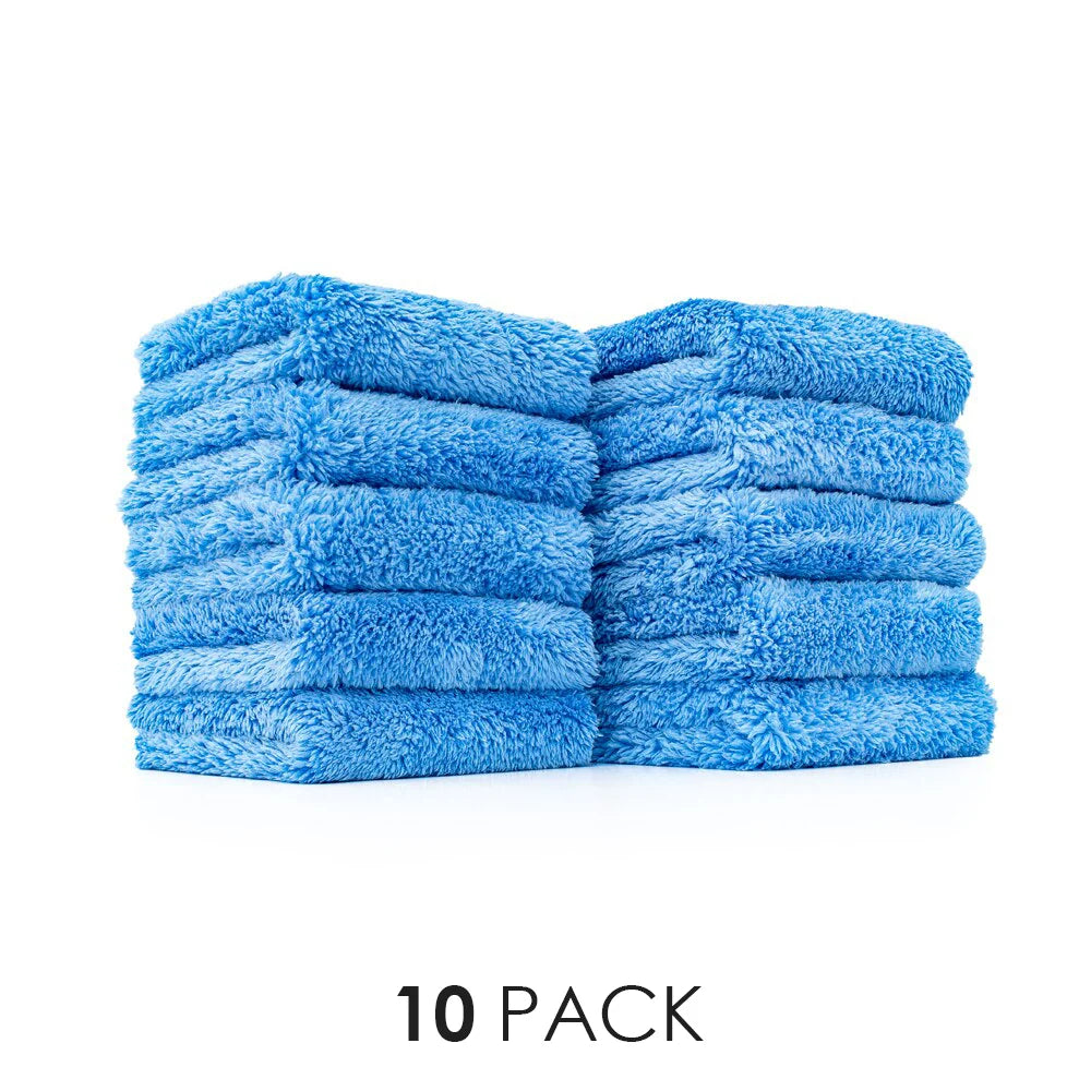 Compact Microfiber Car Detailing Towels, 8" x 8"-Blue-10 Pack