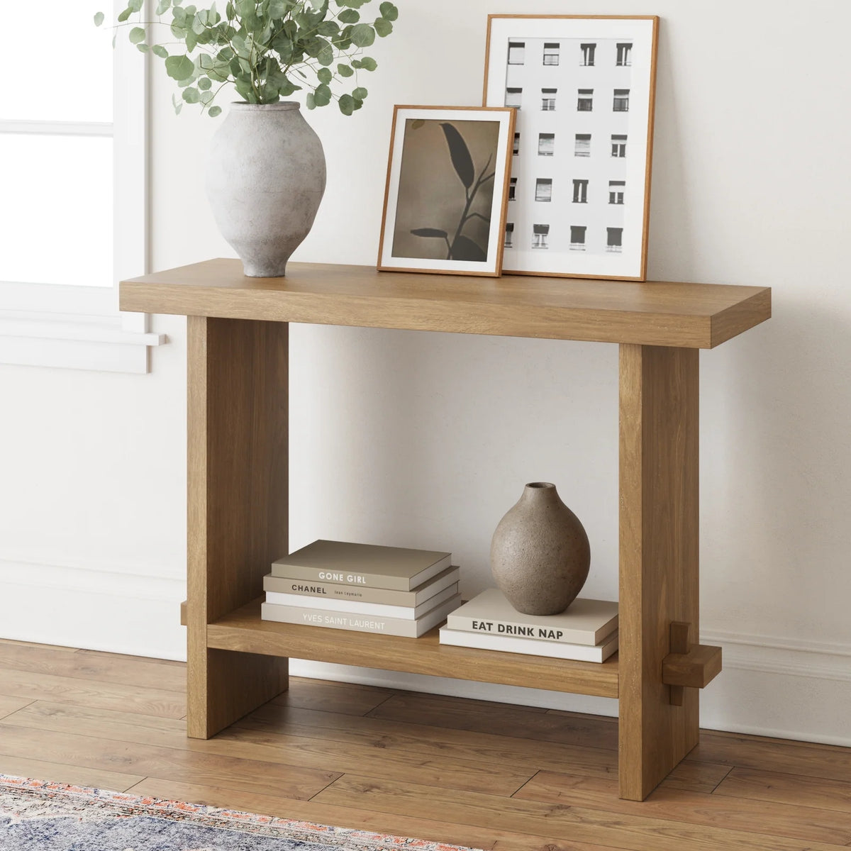 Console Table in Brushed Light Brown