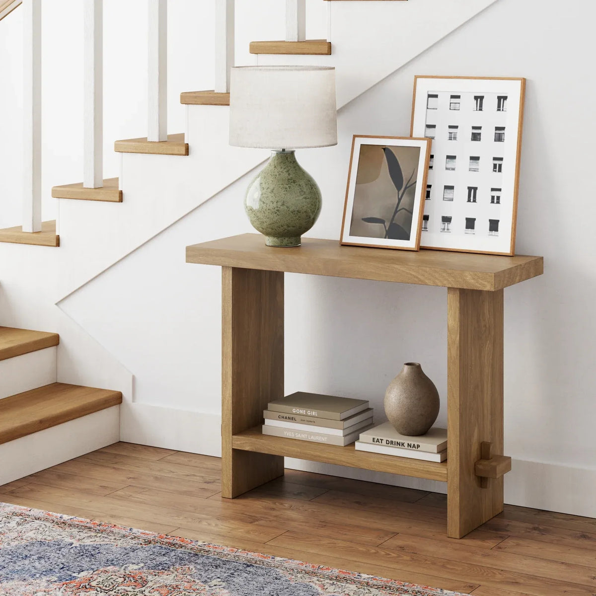 Console Table in Brushed Light Brown