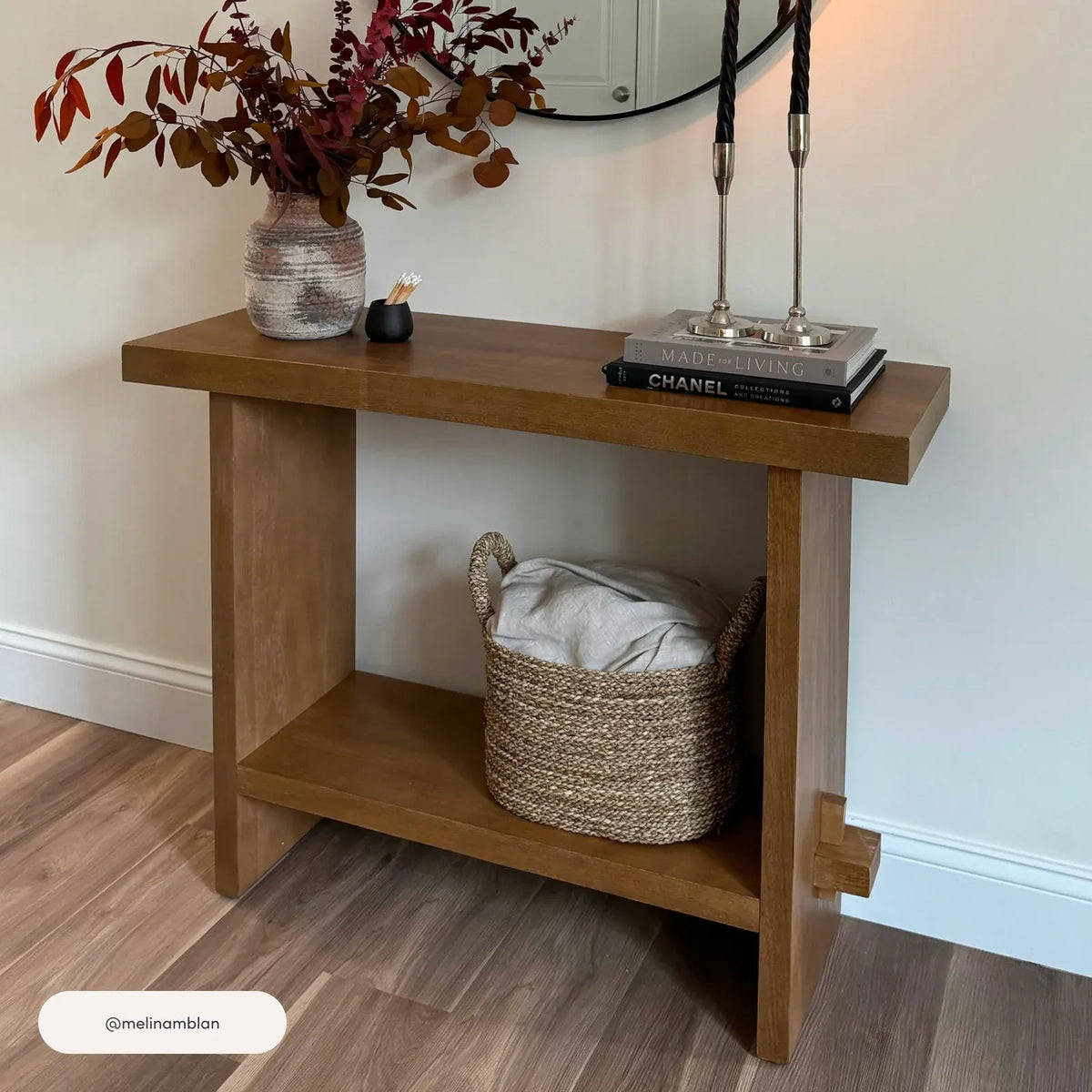 Console Table in Brushed Light Brown