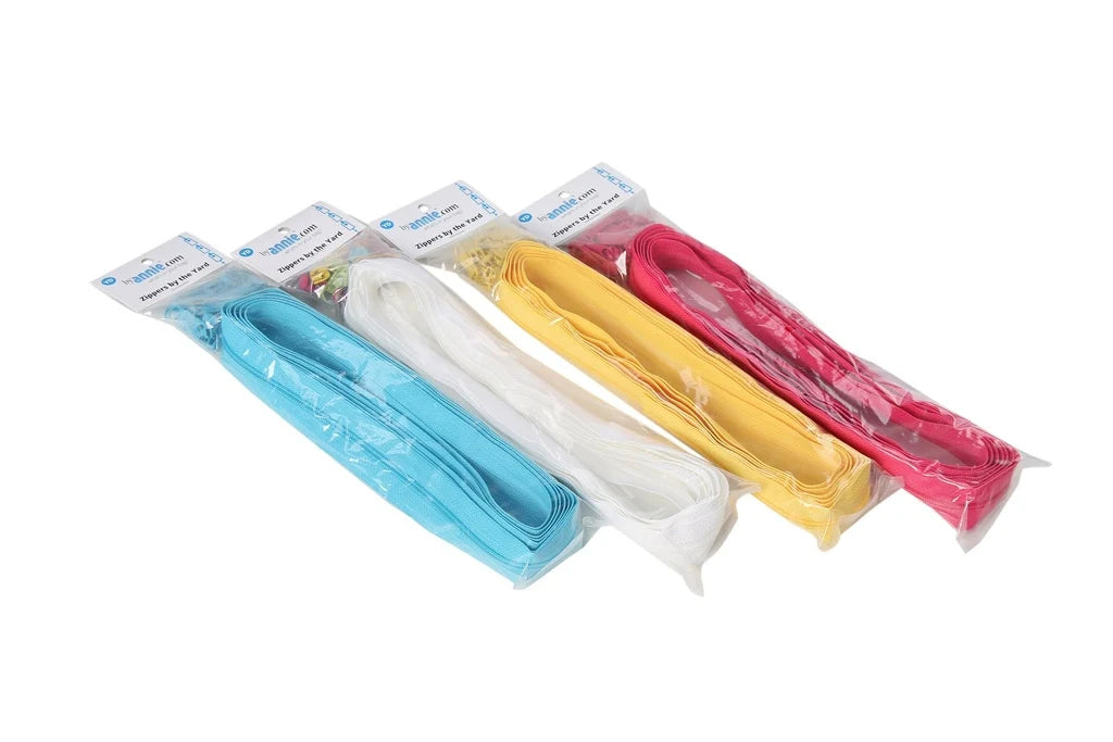 Continuous Nylon Coil Zippers by the Yard, 4 Yards and 16 Extra-Large Pulls for Custom Bag Closures