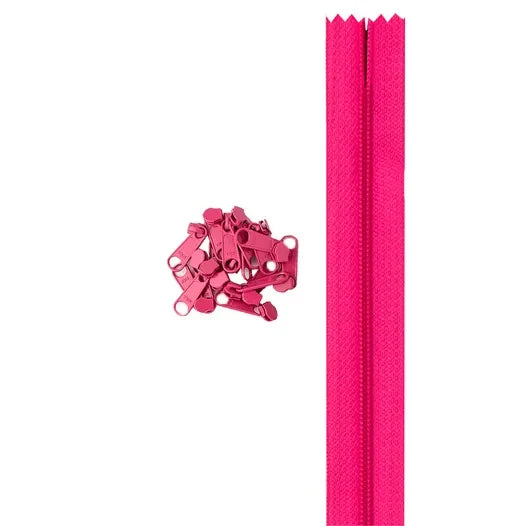 Continuous Nylon Coil Zippers by the Yard, 4 Yards and 16 Extra-Large Pulls for Custom Bag Closures
