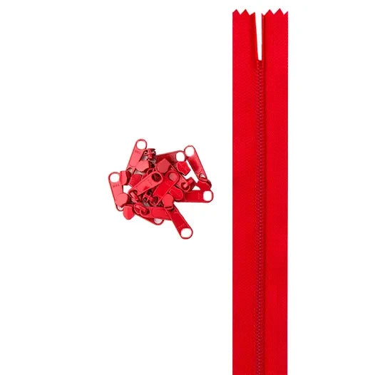 Continuous Nylon Coil Zippers by the Yard, 4 Yards and 16 Extra-Large Pulls for Custom Bag Closures