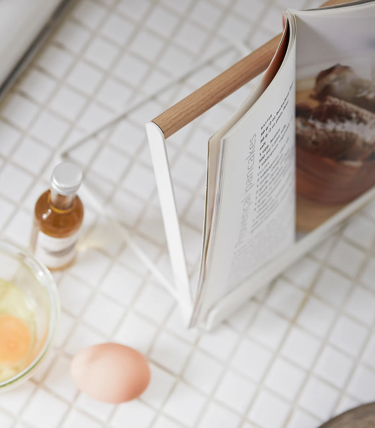 Cookbook and Tablet Stand in Steel and Wood