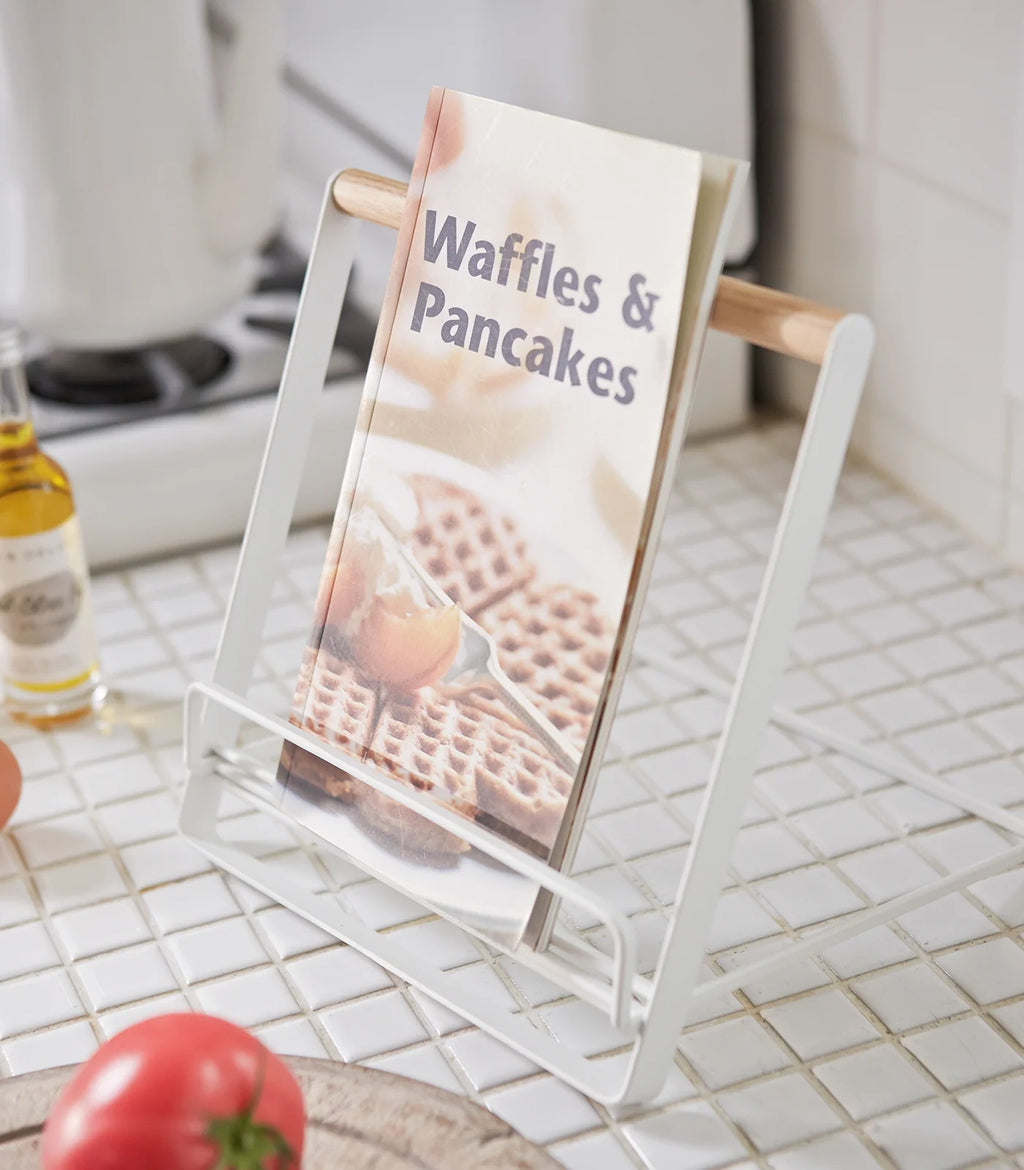 Cookbook and Tablet Stand in Steel and Wood