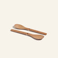 Cooking Spoons in Natural Beechwood, a Set of Two, Nested