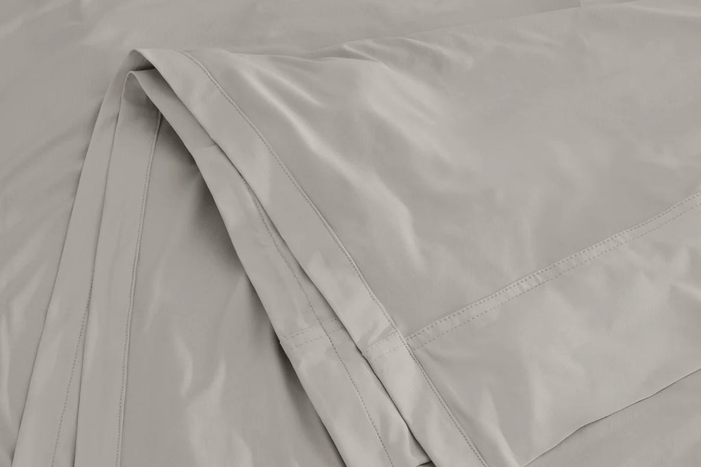 Cooling Bed Sheet Set in CoolPhiber Fabric, Silky Smooth Feel, Twin to Cal King Sizes and Three Neutral Colors