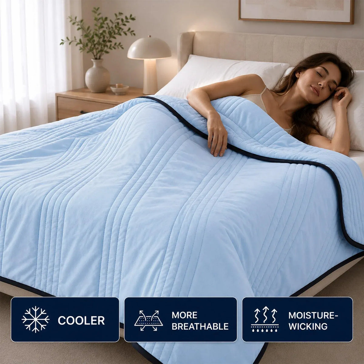 Cooling Blanket for Hot Sleepers with a Cool-to-the-Touch Feel in Sizes from Single to King/Cali King
